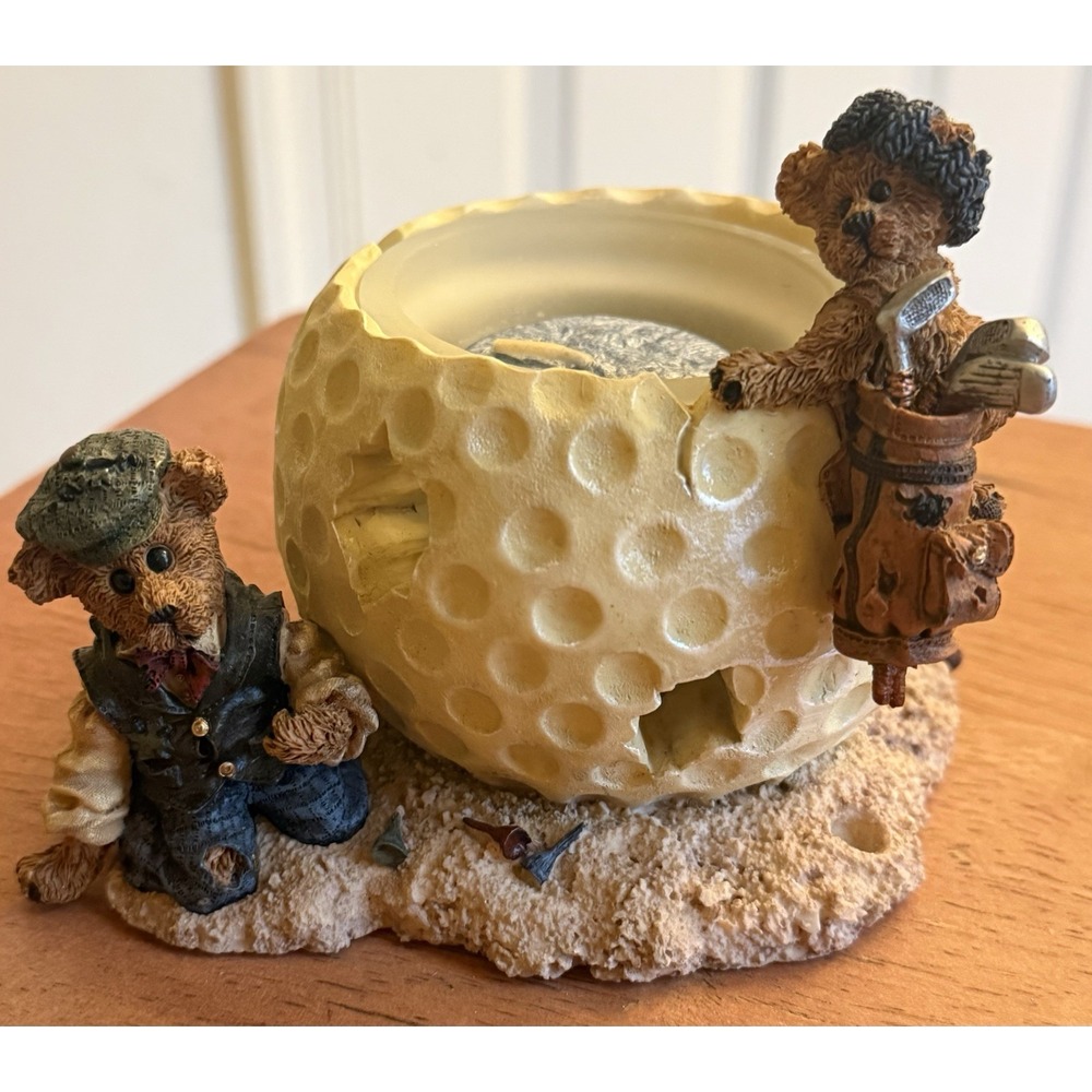 Boyds Bear Sebastian & Nicholas Votive Candle Holder Golf Figurine 27753
